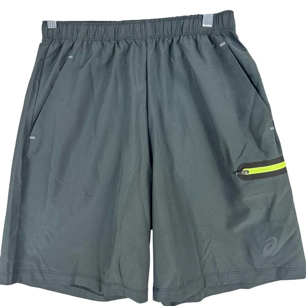 Asics Shorts Mens Small Gray M 9" Train Athletic Running Zip Pocket 2031E072